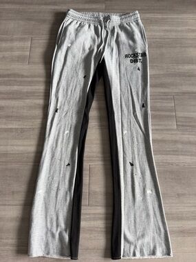Mens Gray & Black Flare Sweatpants (XL) Skinny